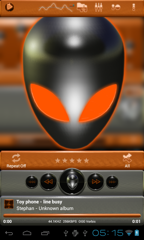 poweramp skin alien orange Screen 2