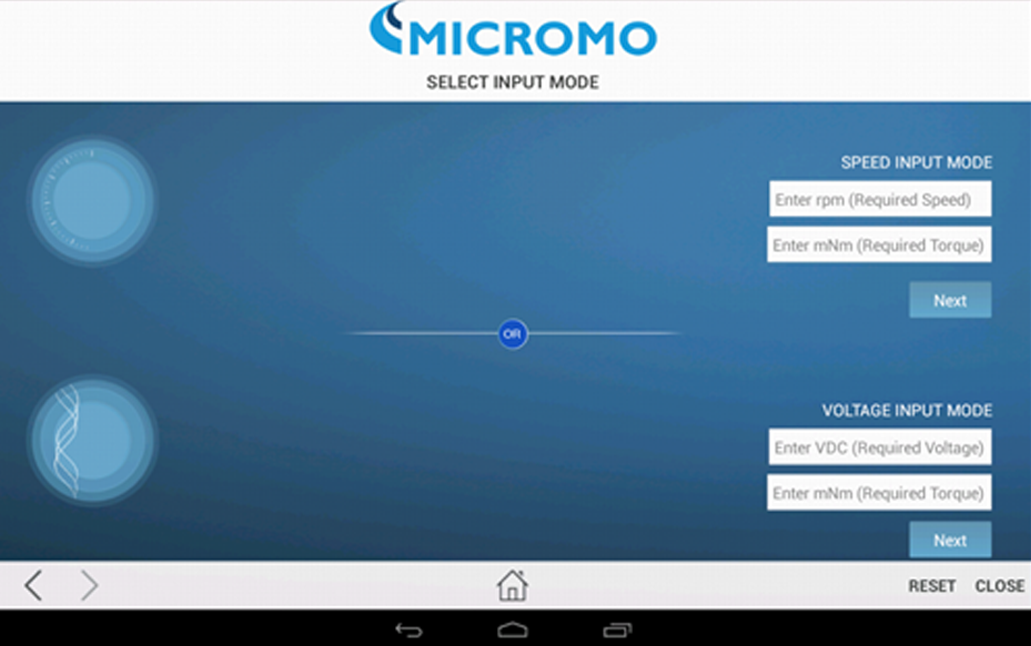    MICROMO "MOTION" Calculator- screenshot  