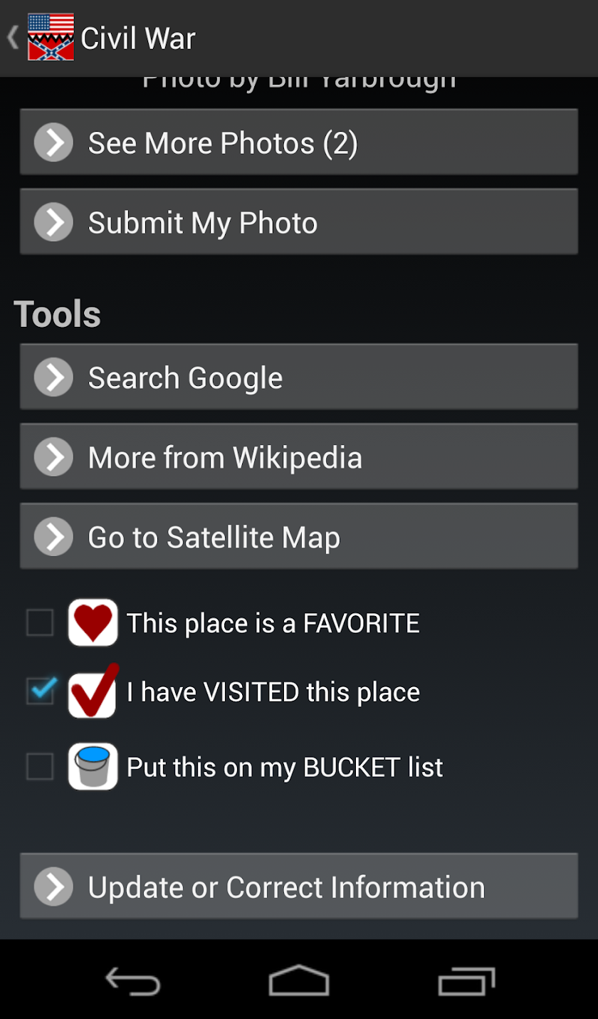 American Civil War Locator Screen 3