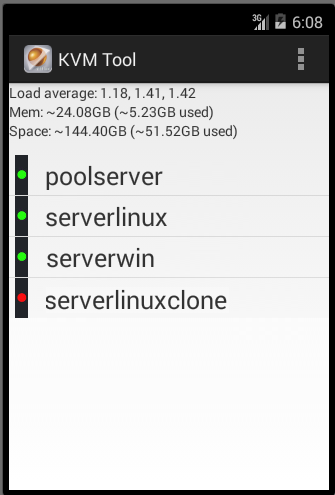 Android application KVM virtualization tool screenshort