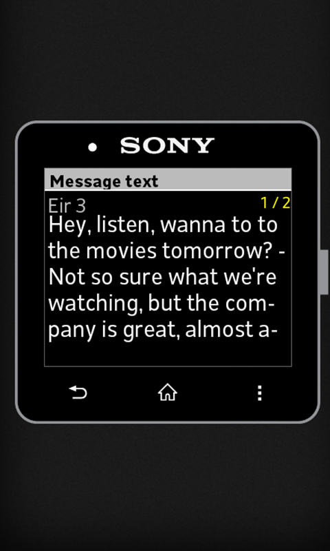 Android application SMS Reader/Log for SmartWatch screenshort