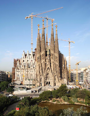The Basílica and Expiatory Church of the Holy Family, popularly called Sagrada Família, is the large Roman Catholic church in Barcelona designed by Catalan architect Antoni Gaudí. Construction began in 1882 and is projected to be completed in 2026. Why rush a good thing?