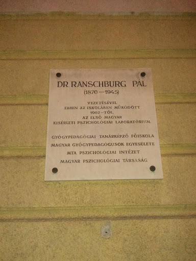 Dr. Ranschburg Pál Kísérleti Pszichológiai Laboratóriuma