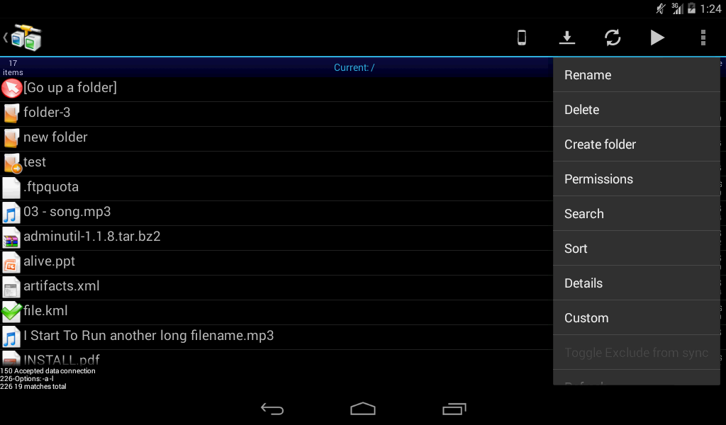    AndFTP (your FTP client)- screenshot  