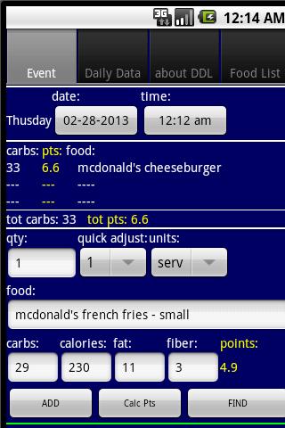 Diabetic Data Log