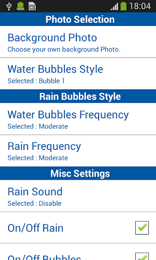 Photo Rain Bubbles LWP