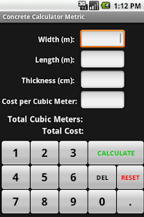 Concrete Calculator Metric