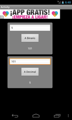 Decimal a Binario