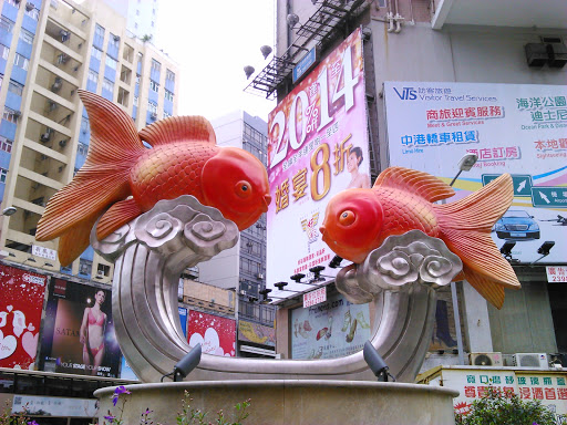 Double Goldfish Statue in Mongkok Goldfish Market