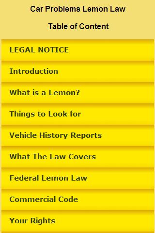 Car Problems on Lemon Laws