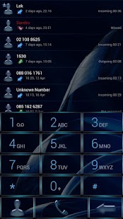 Dialer MetalGate Blue theme - náhled