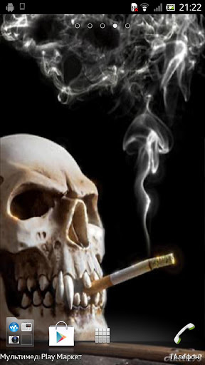 Smoking Skull Live Wallpaper