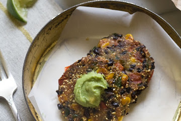Spicy Black Bean Cakes with Avocado Butter