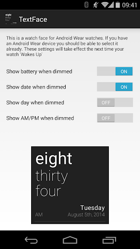 TextFace for Android Wear