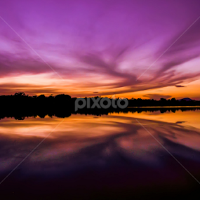 Pemali Lake Purple Sunset by EG Giwangkara S . - Landscapes Sunsets & Sunrises