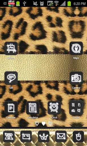 Gold Leopard go launcher theme