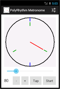 Android-Anwendung PolyRhythm Metronome Screenshot