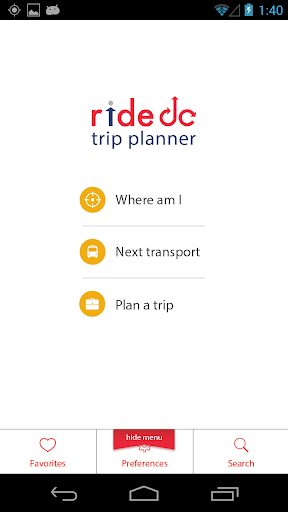 RideDC Trip Planner