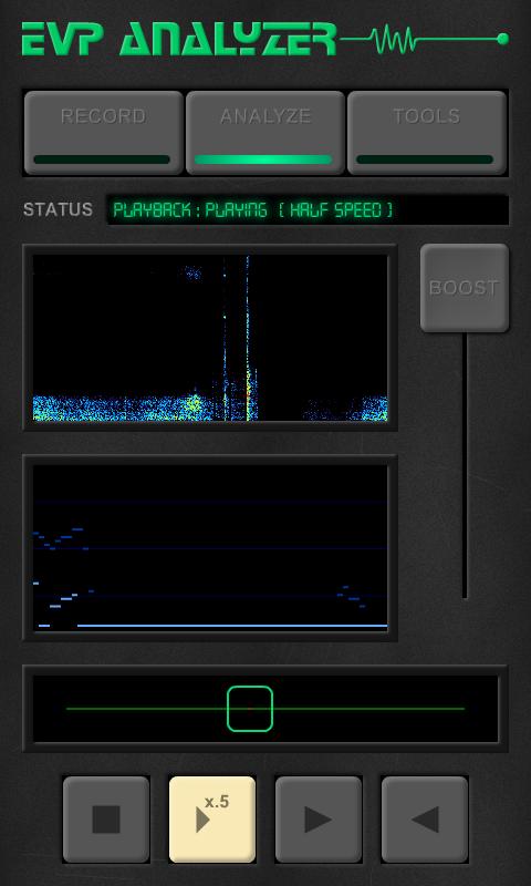 Ghost EVP Analyzer Screen 2