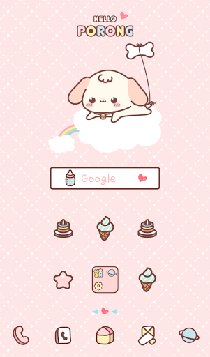 helloporong pink dodol theme