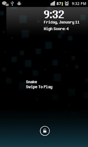 Snake Game Unlock Screen