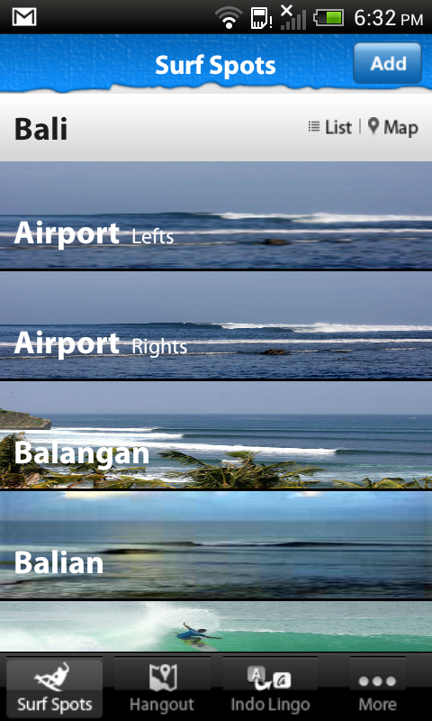 Bali Surf Guide Screen 2