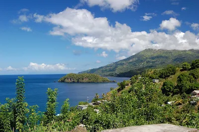 View from Cumberland nature trail on St. Vincent and the Grenadines.