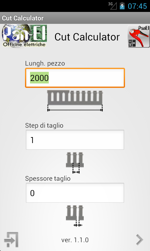 Android application Cut Calculator screenshort