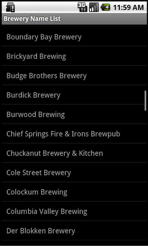Washington Brewery Finder Screen 3