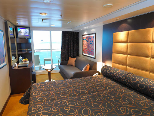 MSC-Fantasia-Outside-Cabin-with-Balcony - All staterooms on MSC Fantasia include an innovative television system on which guests can watch first-run movies, order room service, preview ports of call and more.