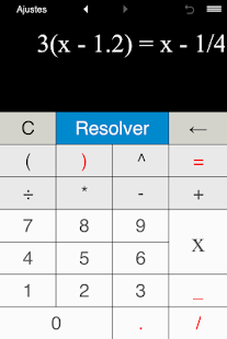 Captura de pantalla de la aplicacion Android Equation Solver
