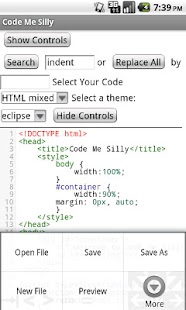 Syntax Highlighted Code Editor Screenshot