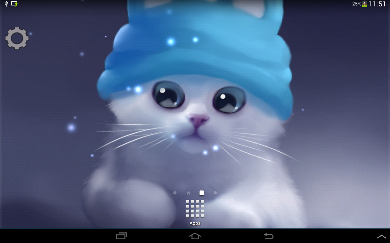 Cute Cartoon Blue Cat White Background