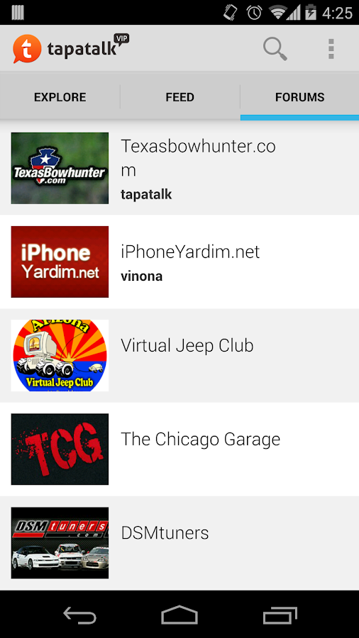 Tapatalk screenshot