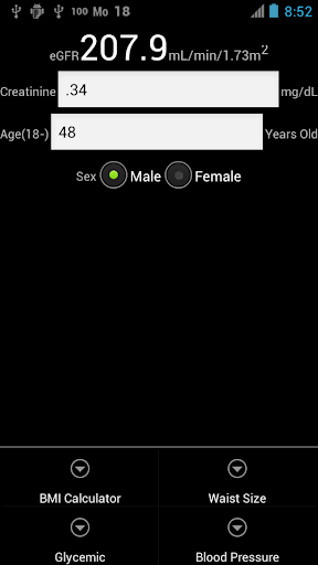 Renal function calculator