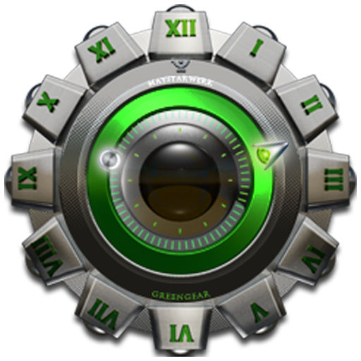 Clock Widget Green Gear 個人化 App LOGO-APP開箱王