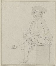 Zittende jongeman met steek