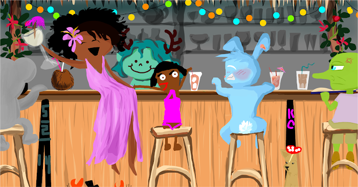 the Sketchport beach bar and spiced rum