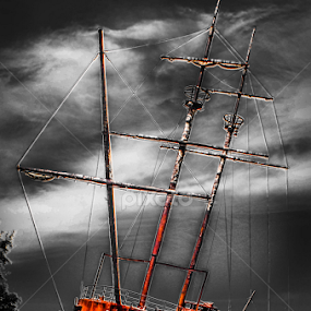 Sailboat without sails by Enrique Santana Carballo - Transportation Boats