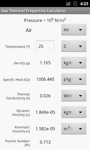 Gas Thermal Properties Calc