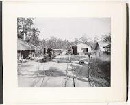 Gezicht op Station Smalspoor van de Deli Maatschappij te Stabat, Sumatra (S.S. Stabat)