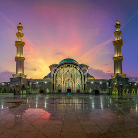 Masjid Wilayah Sunset Panorama by Nur Ismail Mohammed - Buildings & Architecture Places of Worship