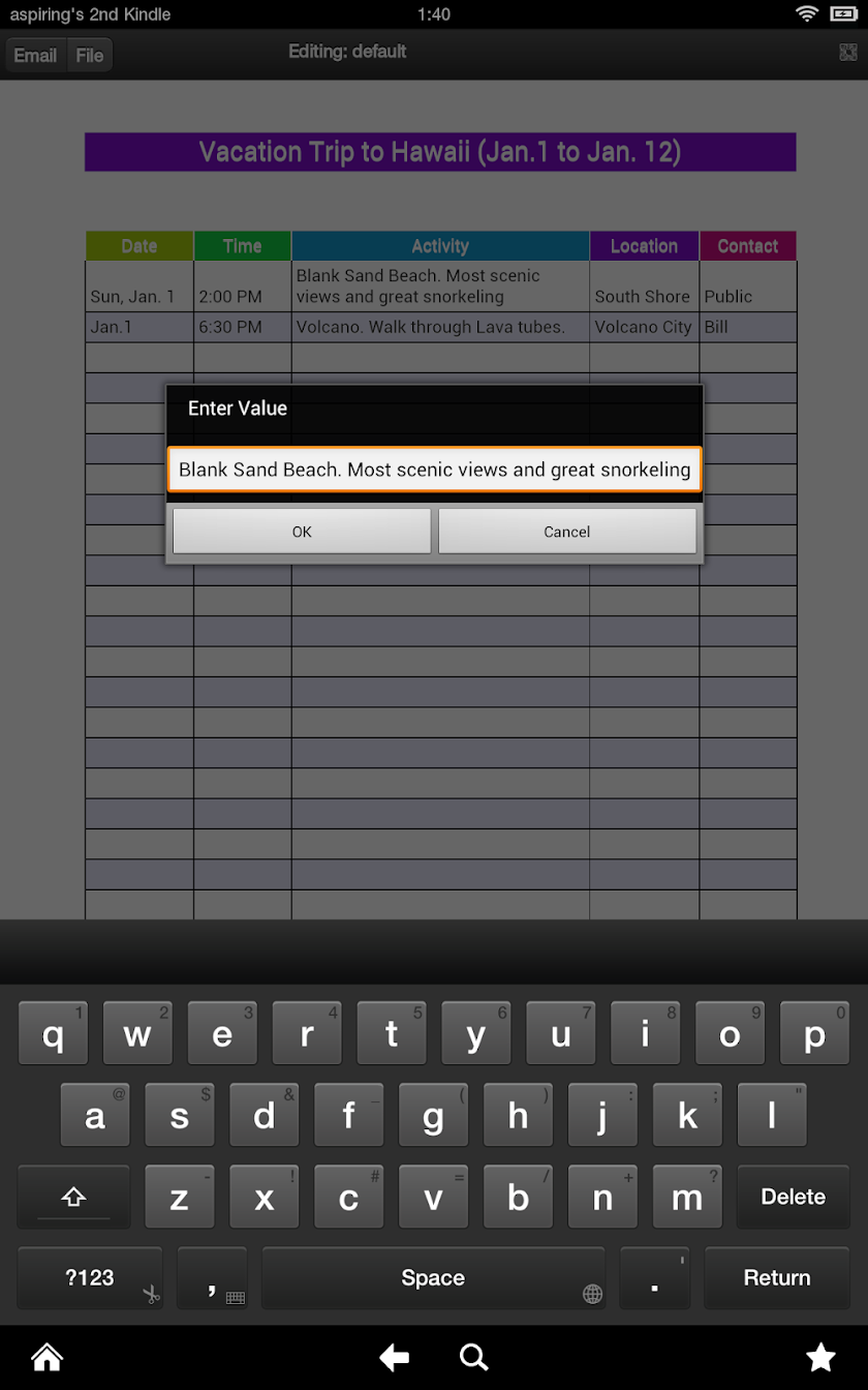 Trip Planner Screen 2