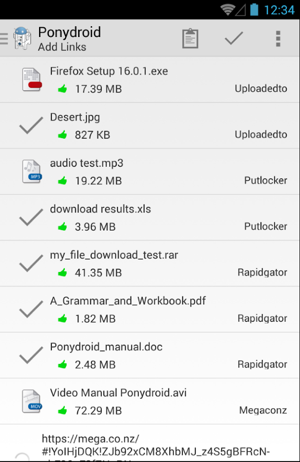    Ponydroid Download Manager- screenshot  