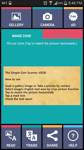 The Simple Cam Scanner OCR