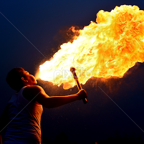 Fire on Mouth... by Fahim Islam - Abstract Fire & Fireworks