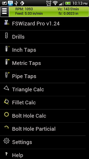 FSWizard Lite Speed Feed Calc