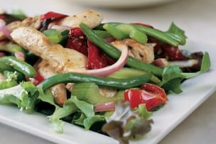 Chicken, Roasted Red Pepper and Green Bean Salad
