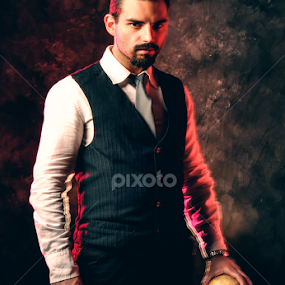 Man with the skull by Stefan Stefanov - People Portraits of Men