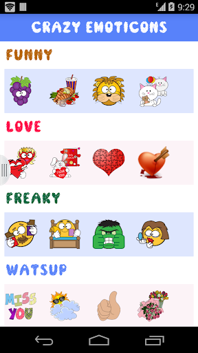 Crazy emoticons for chats